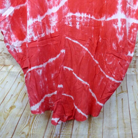 Cotton Ways Kaftan Caftan Womens One Size Red Tie Dye Rayon Dress NWT Boho Beach - Picture 12 of 14